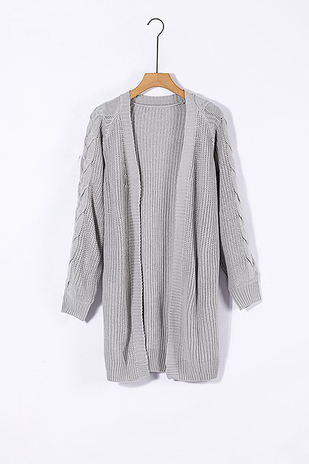 Long Cardigan for Women Cable Sleeve