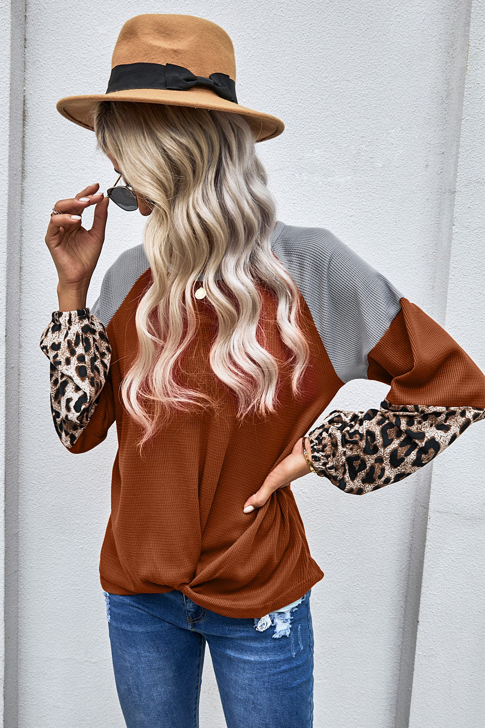 Women's Knitted Orange Blouse