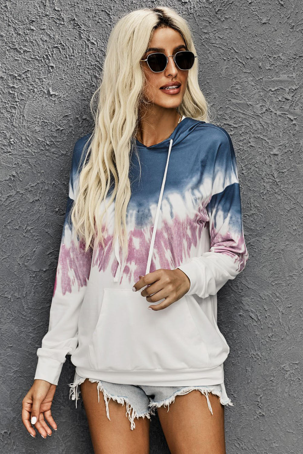 Women's Hoodie Featuring Fashion Demi Tie-dye