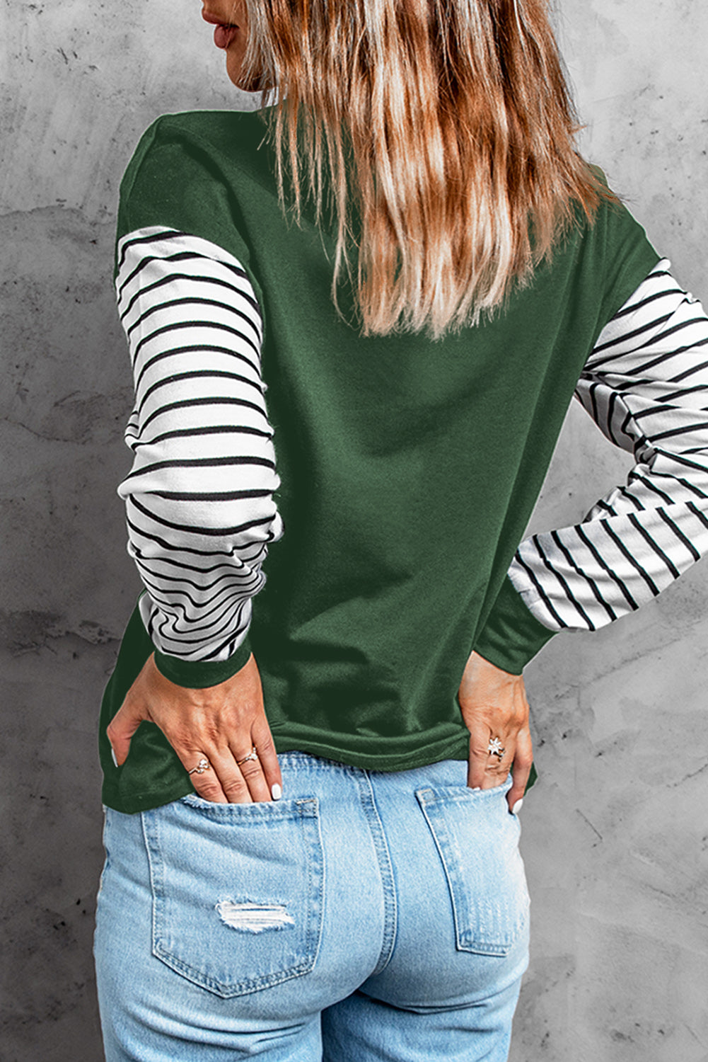 Women's Top with Long-Sleeve Striped Star