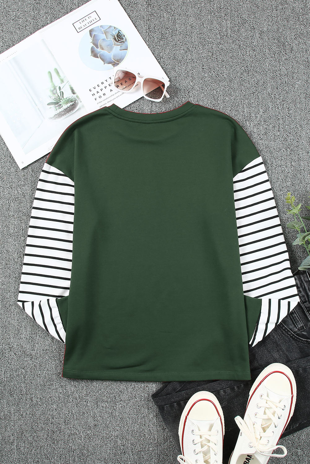 Women's Top with Long-Sleeve Striped Star