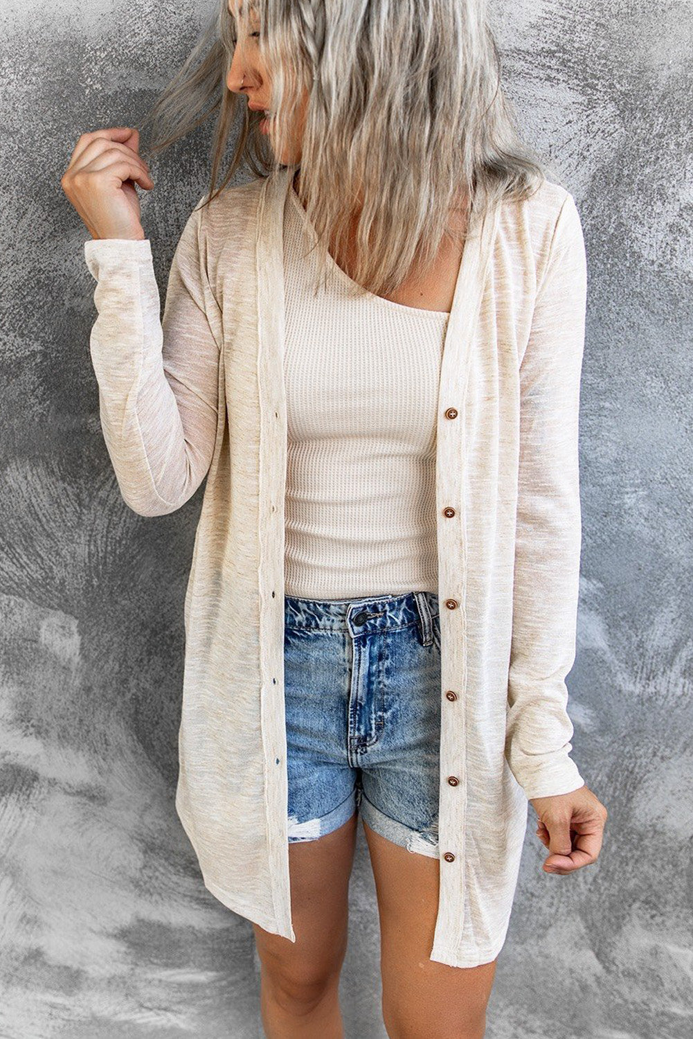 Women's Comfy Beige Cardigan