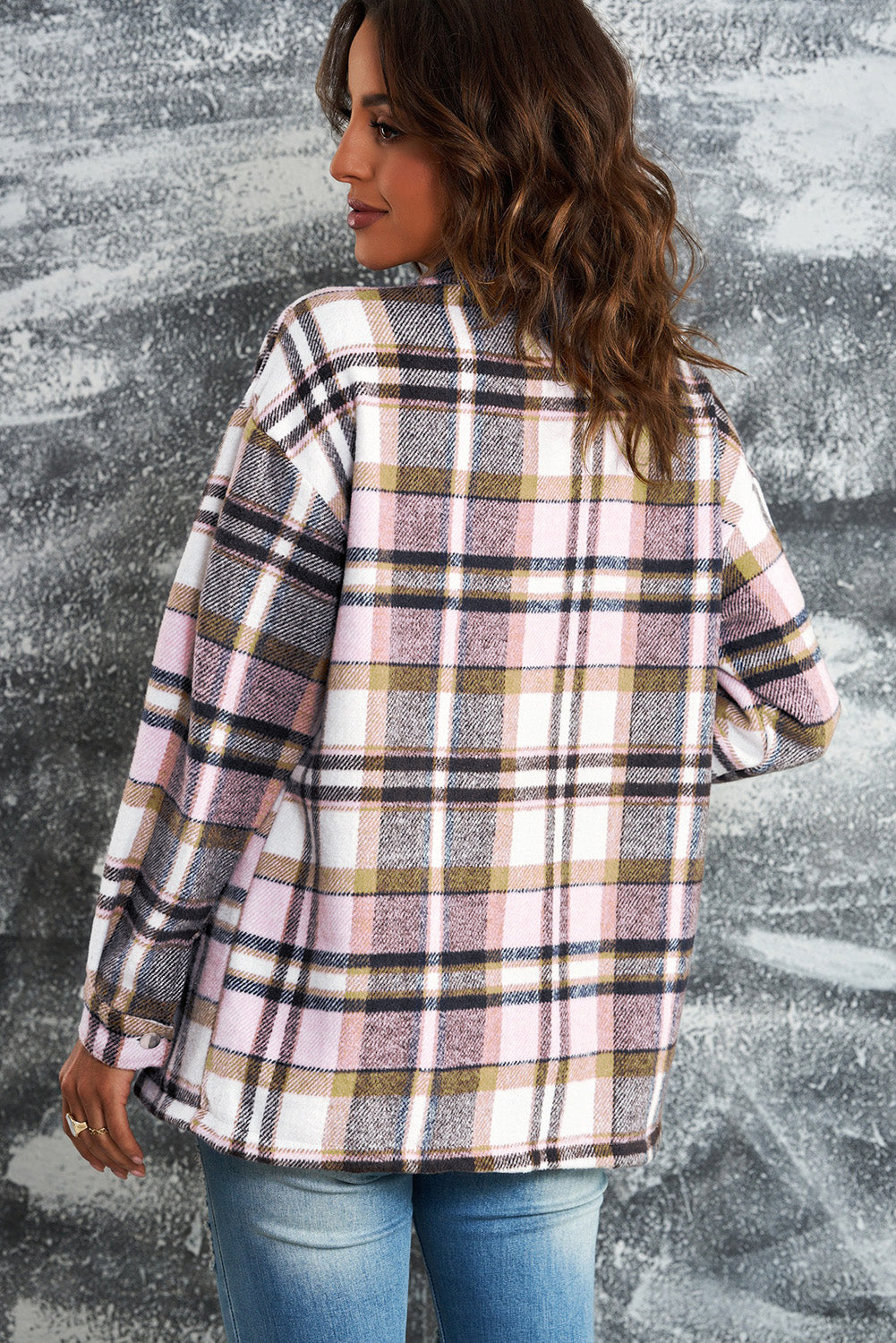 Women's Shacket Featuring Womens Pink Plaid Shirt