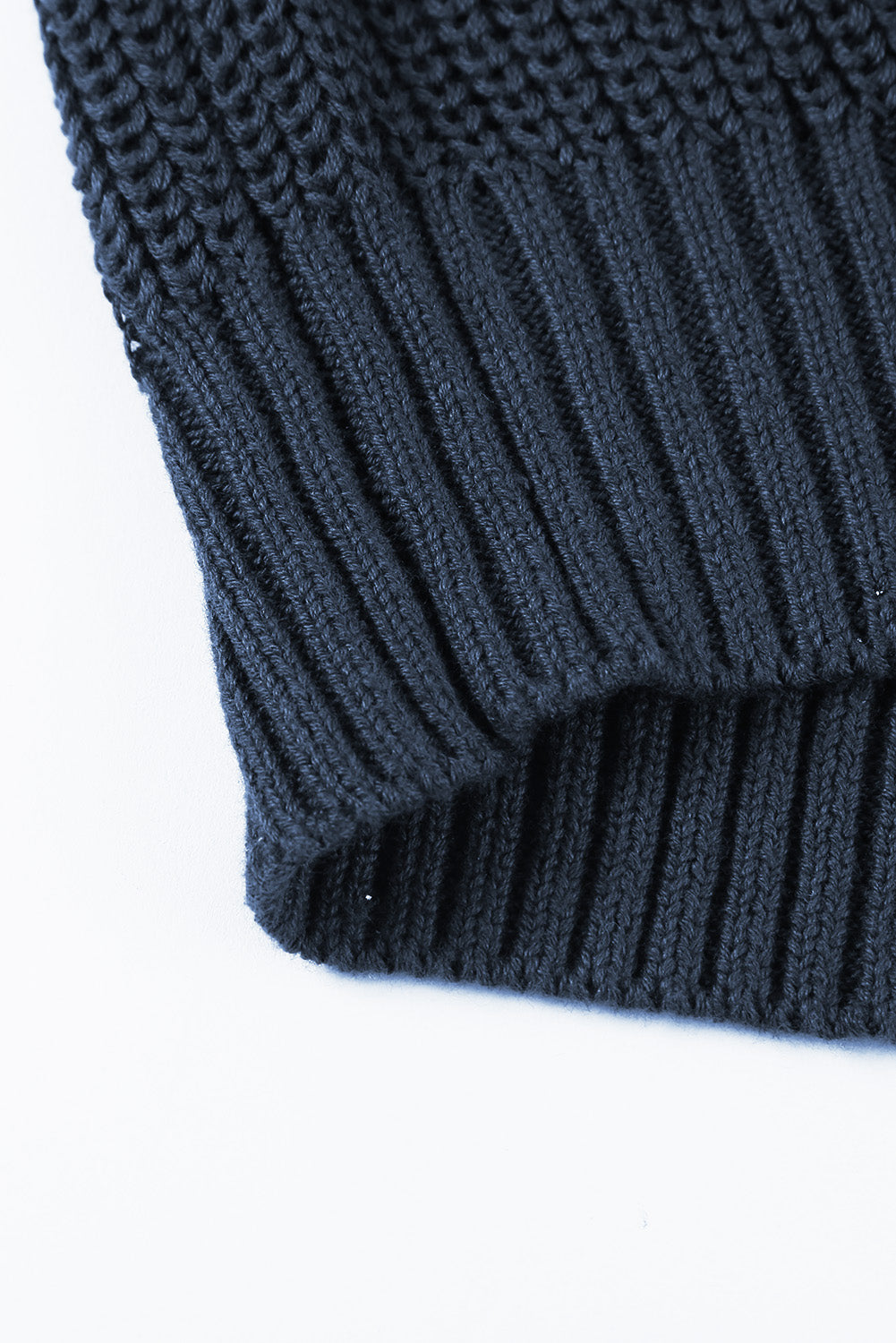 Women's Sweater Featuring Fashion Dark Blue Dew Shoulder Juliette Knitted