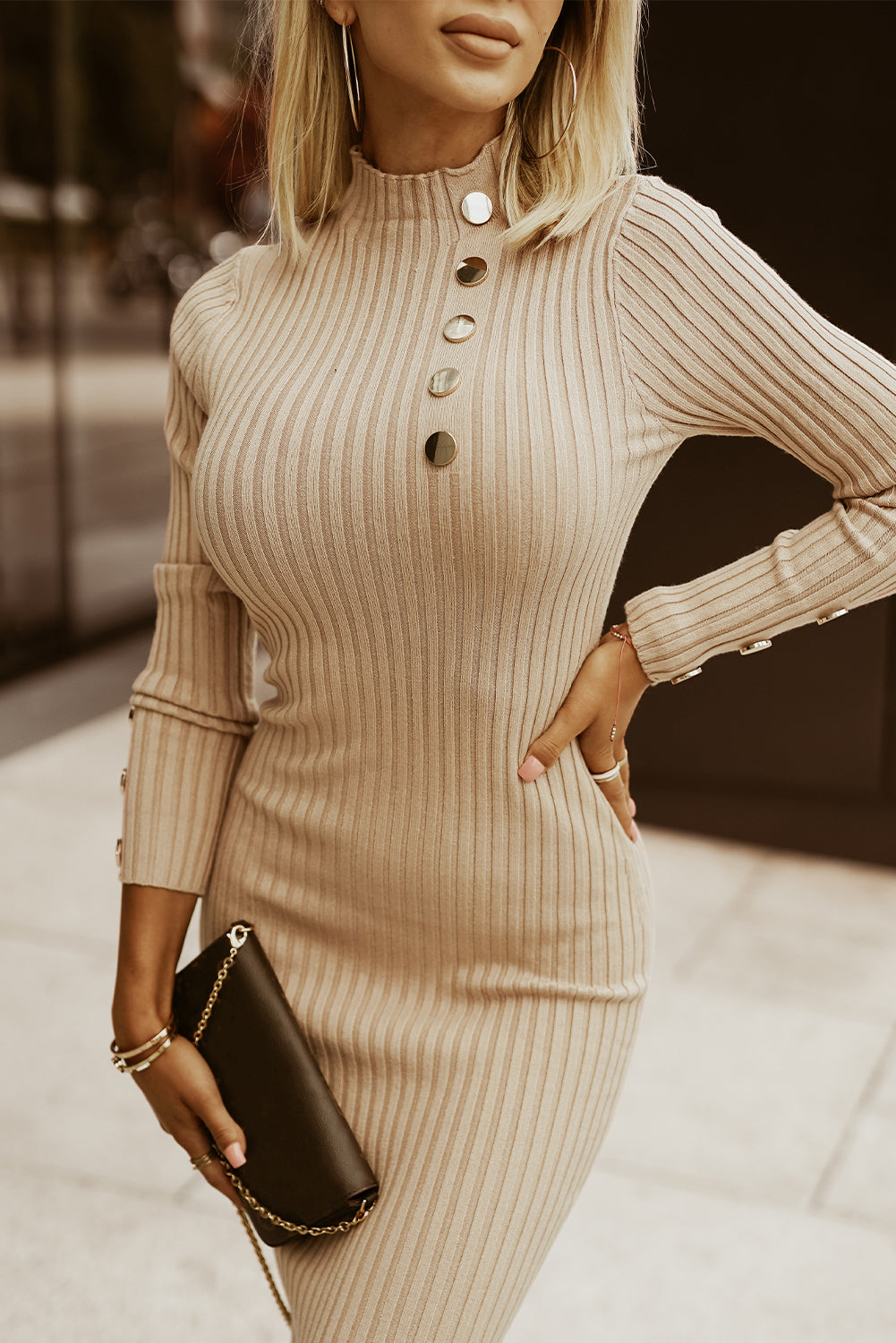 Women's Mock Neck Sweater Dress