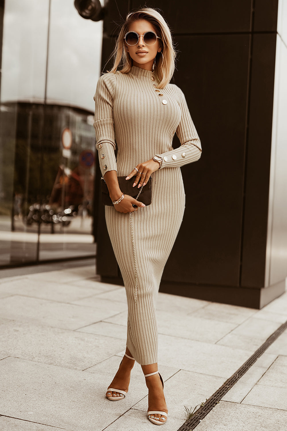 Women's Mock Neck Sweater Dress