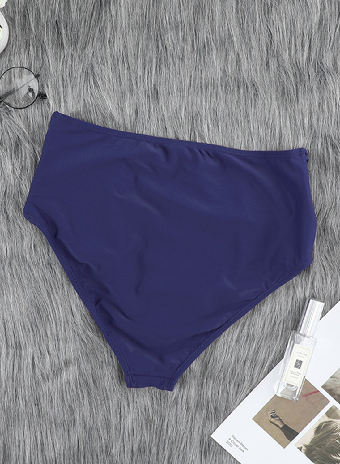 Women's Hollow-out Sides High-Rise Swim Women's Blue Bottoms