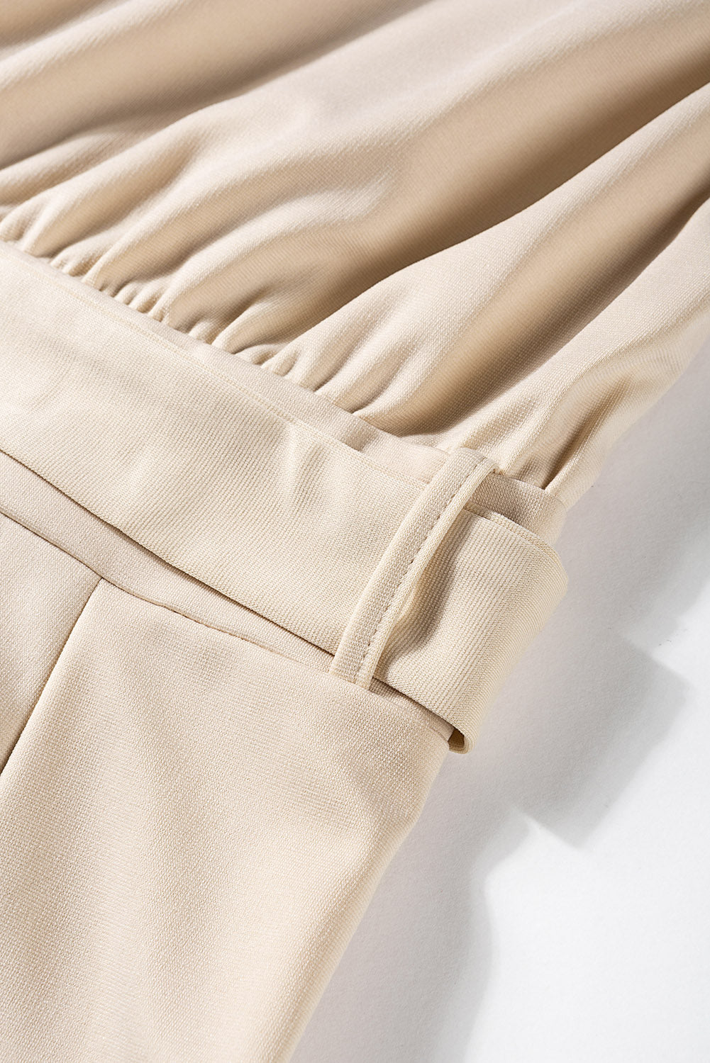 Leg Jumpsuit for Women Apricot Oh So Glam Belted Wide
