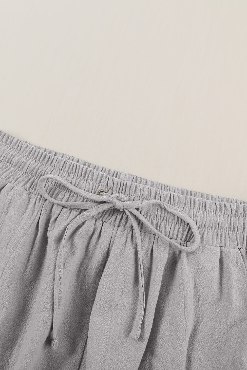 Women's Pants with Pockets Long Straight Legs Women's Gray Drawcord Elastic Waist