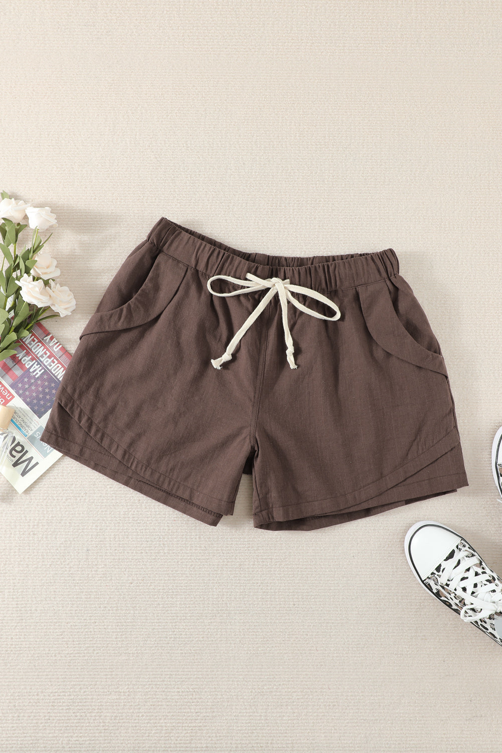 Shorts for Women Women Everyday Khaki Faylin Linen