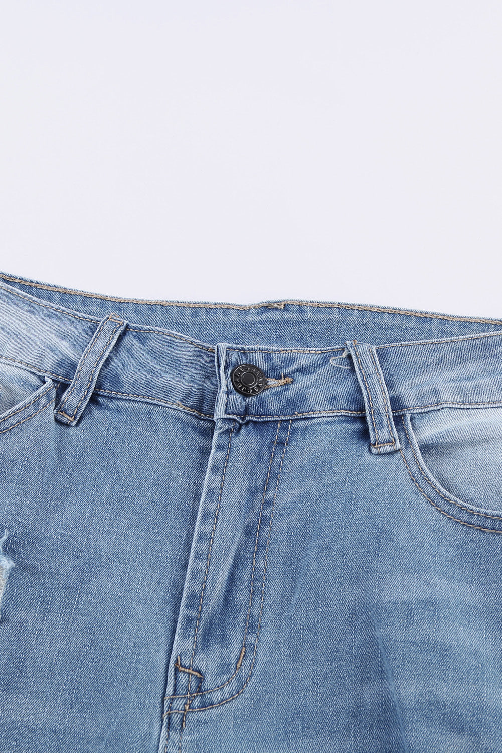 Women's Pants Featuring Fashion Light Blue Distressed Boyfriend Denim