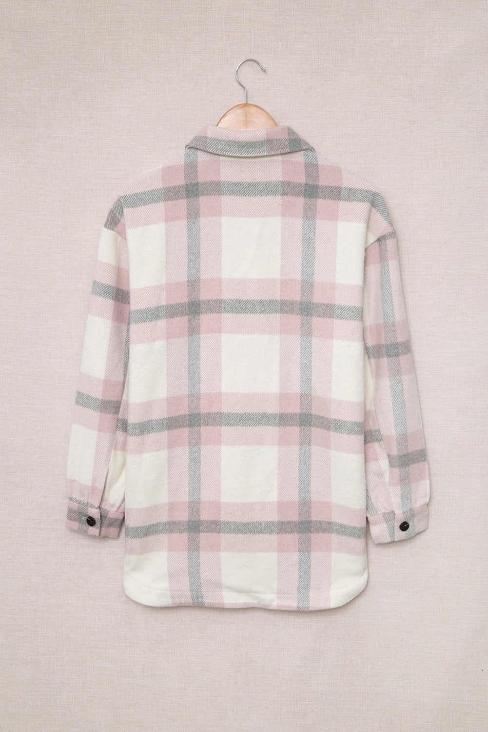 Women's Pink Plaid Women Shacket