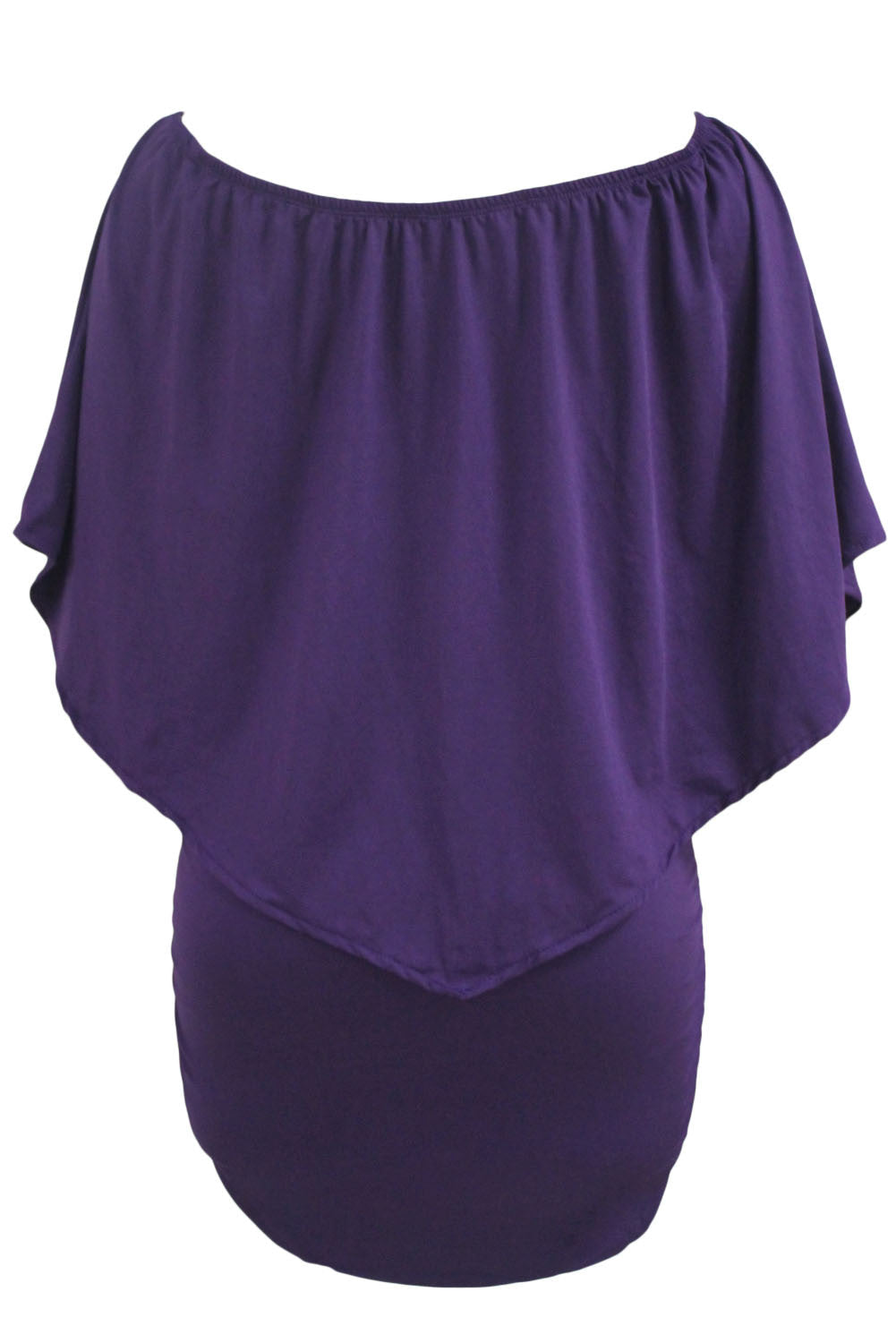 Women's Mini Dress Featuring Multi-way Dressing Layered Purple