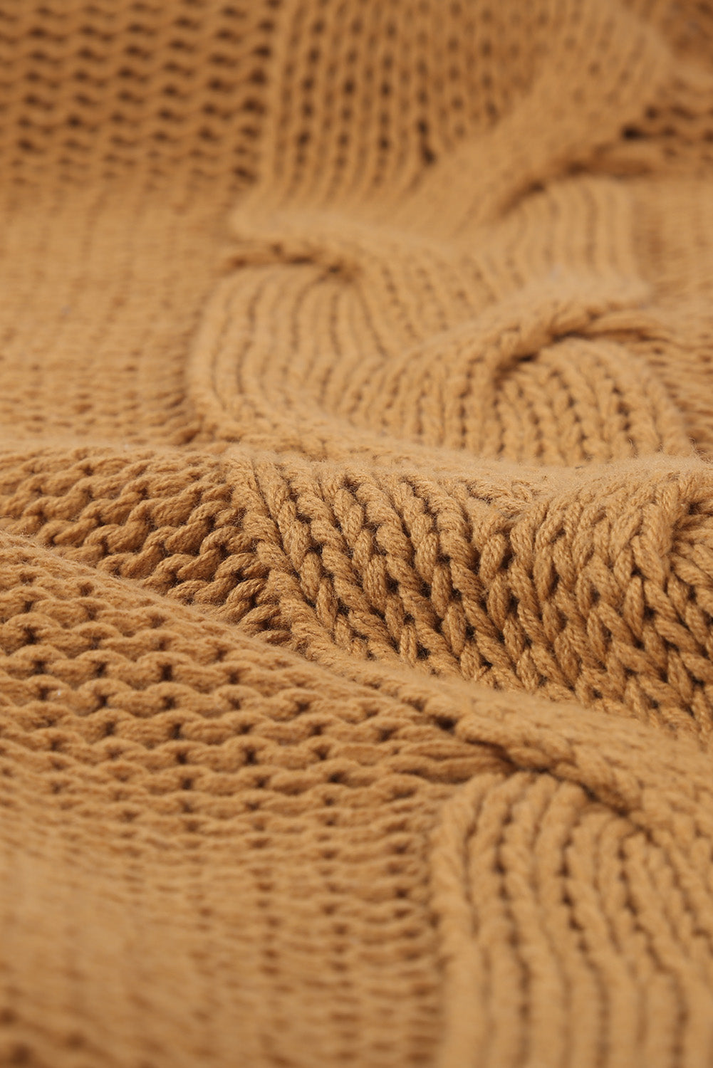 Turtleneck Sweater for Women Handmade New Orange Cuddle Weather Cable Knitted
