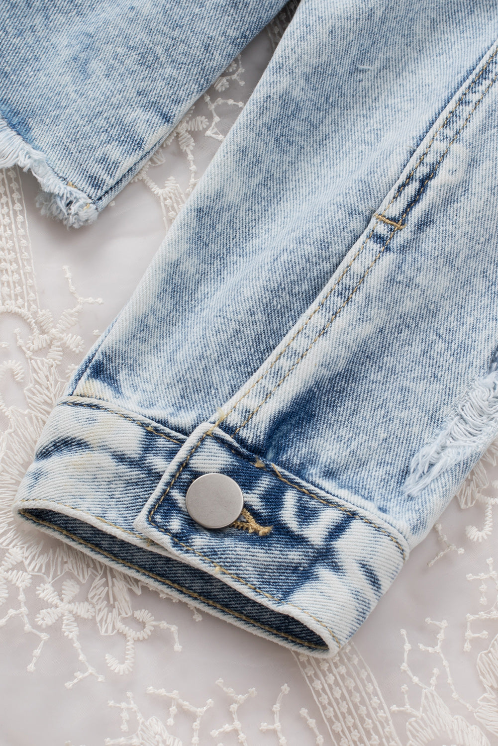 Women's Denim Jacket with Sky Blue