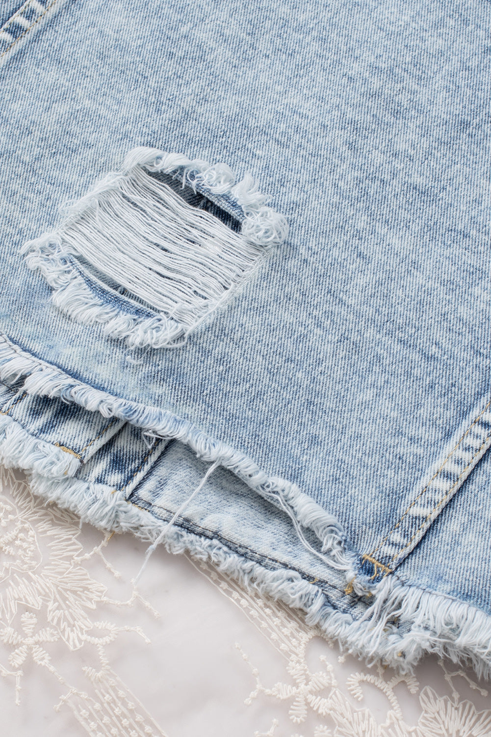 Women's Denim Jacket with Sky Blue