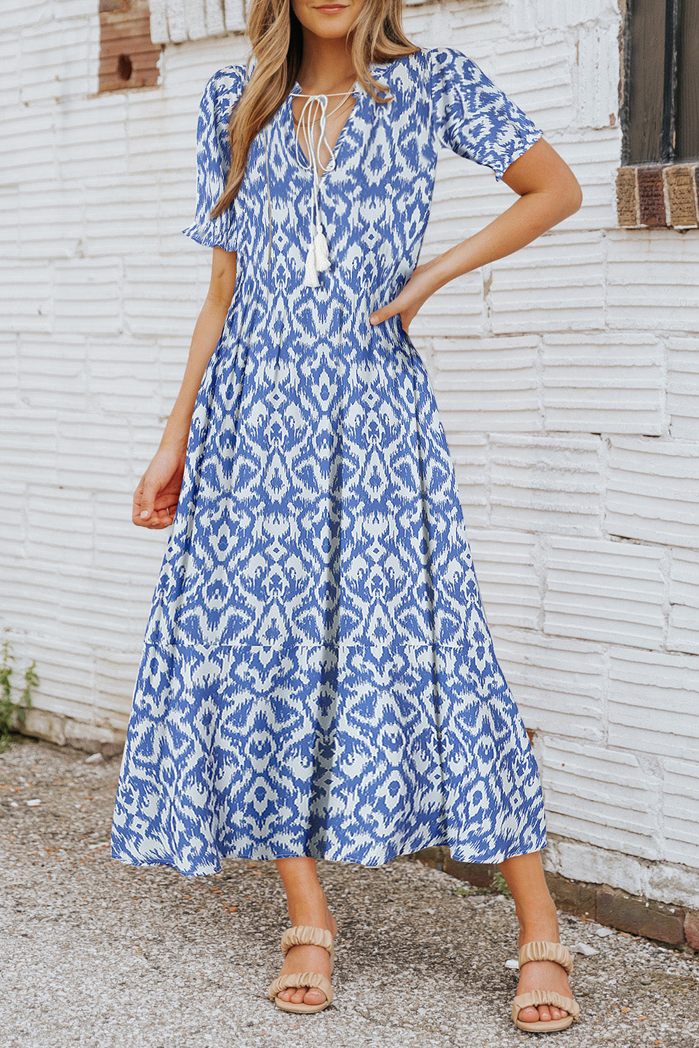 Women's Maxi Dress Featuring Print Everyday Geometric