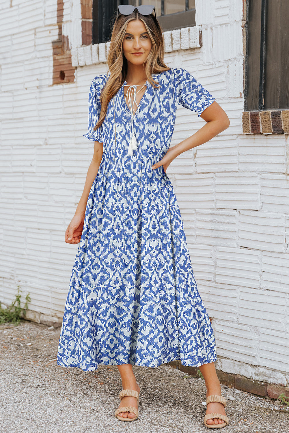 Women's Maxi Dress Featuring Print Everyday Geometric