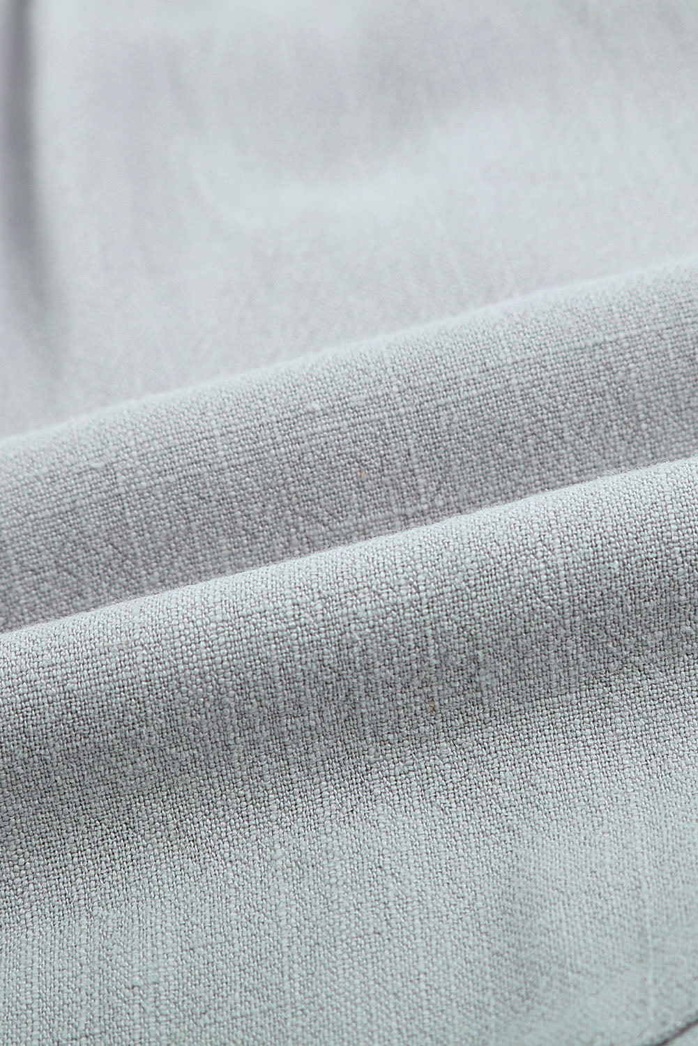 Women's Shorts Featuring Summer Gray Blue Pocket-Detail Flutter Linen Cotton