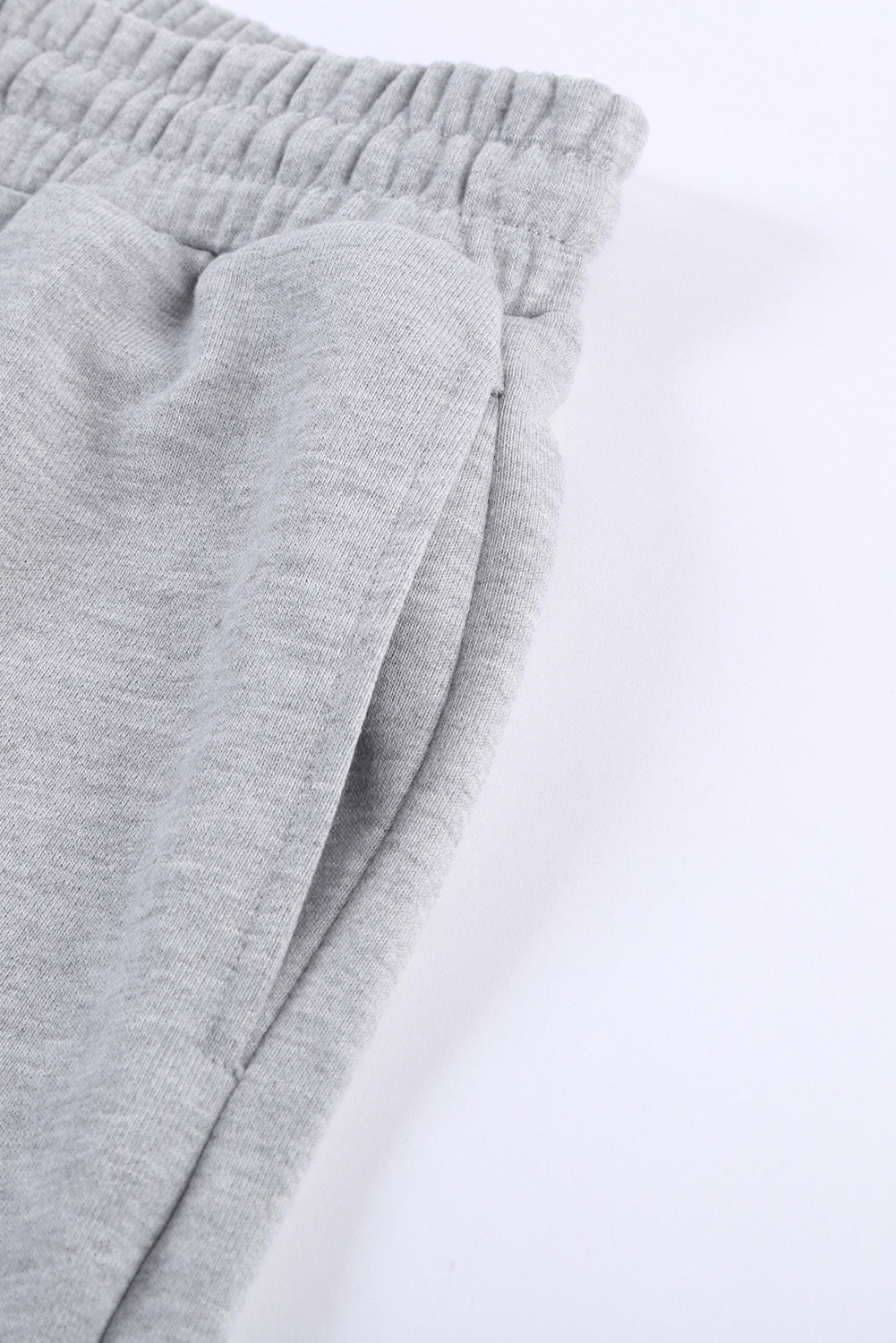 Women's Shorts with Summer Women Gray Tie Waist Side Pockets Cuffed Lounge