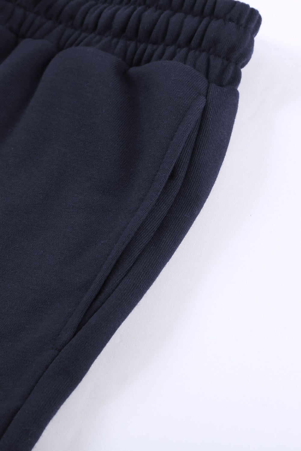 Women's Side Pockets Cuffed Lounge Summer Women Navy Blue Tie Waist Shorts