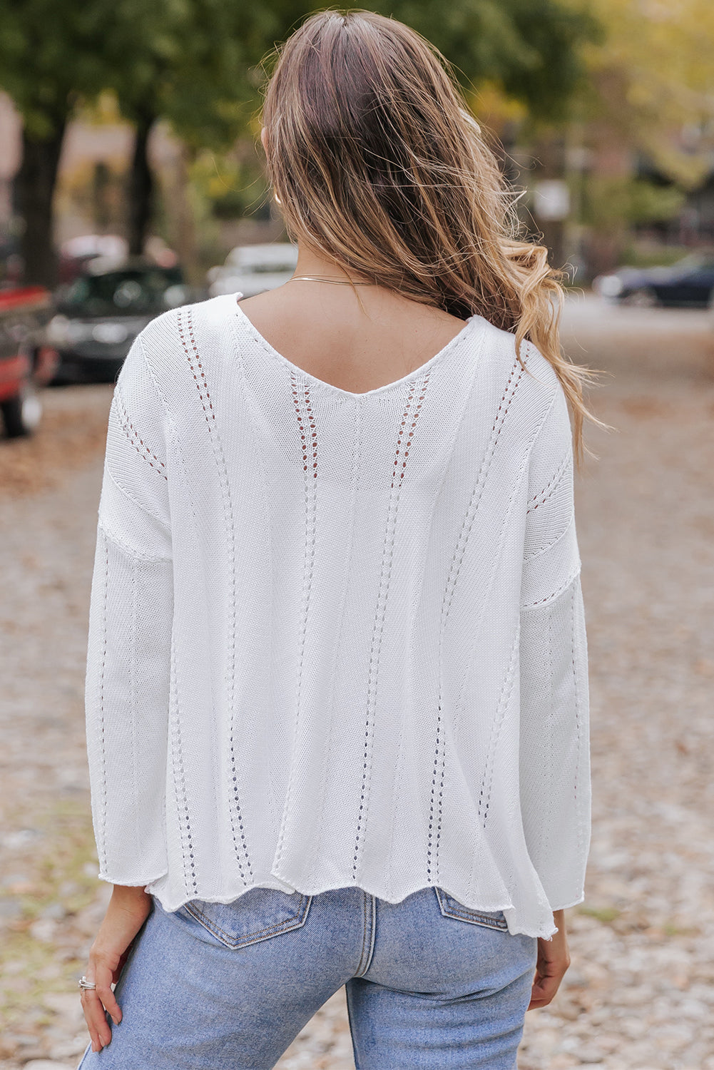 Women's Sweater Featuring Hollowed Knitted Loose