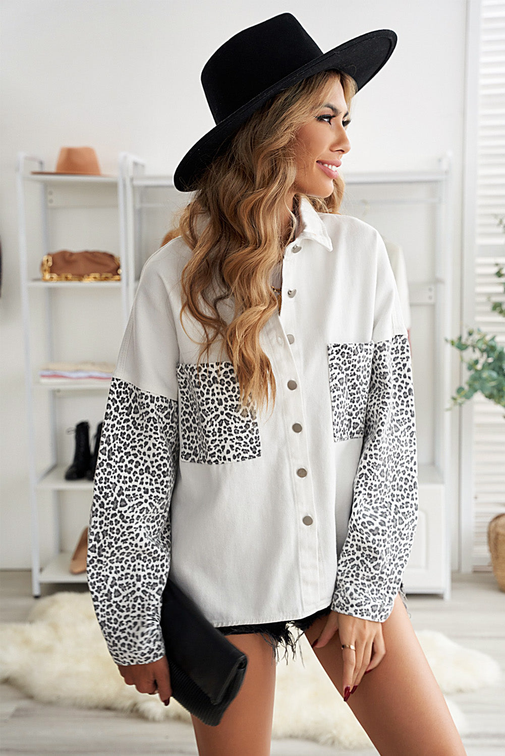 Women's White Jeans Shirt Jacket