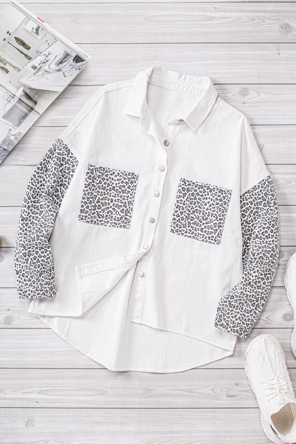 Women's White Jeans Shirt Jacket