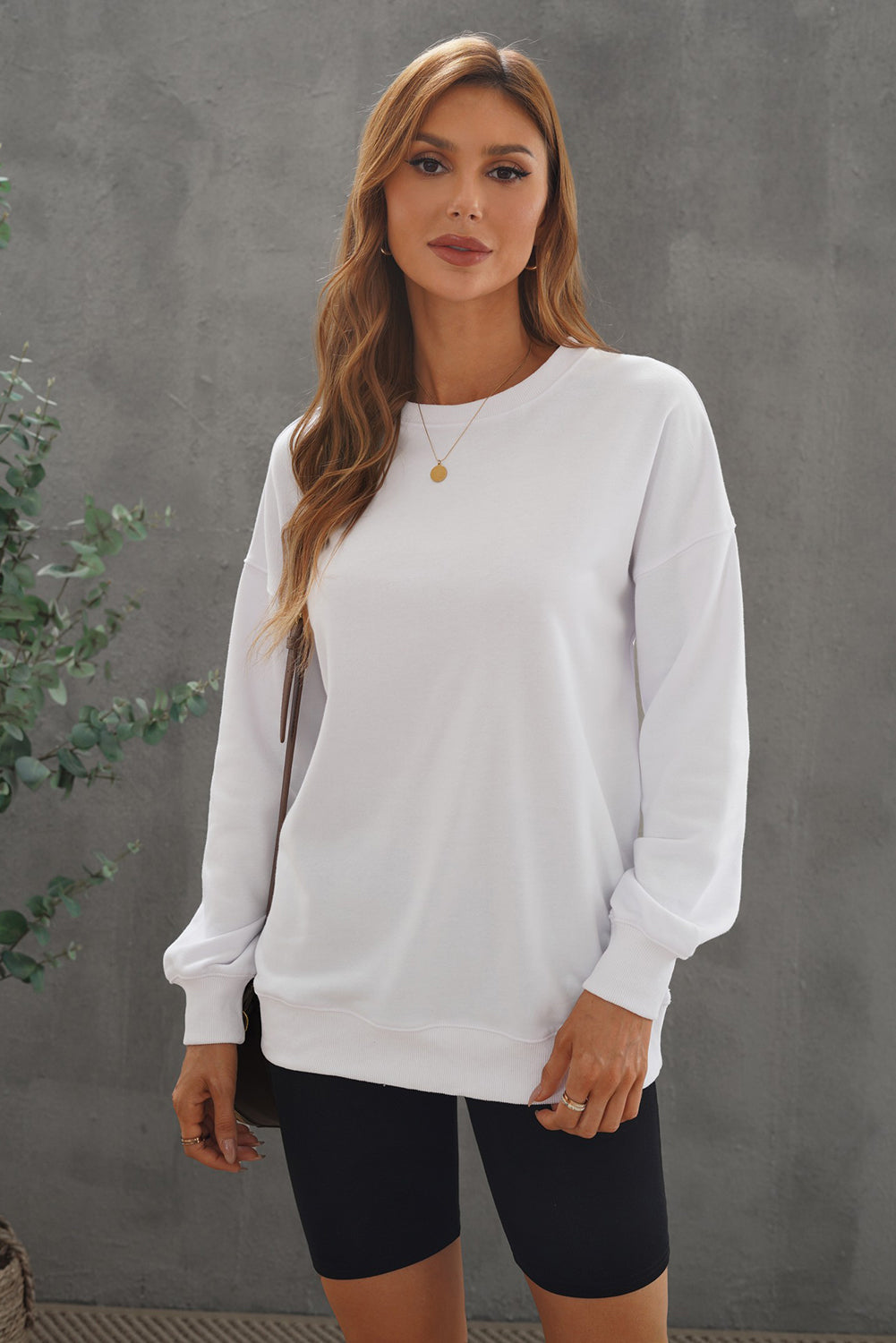Women's White Oversized Sweatshirt