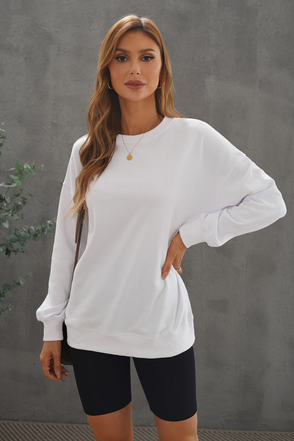 Women's White Oversized Sweatshirt