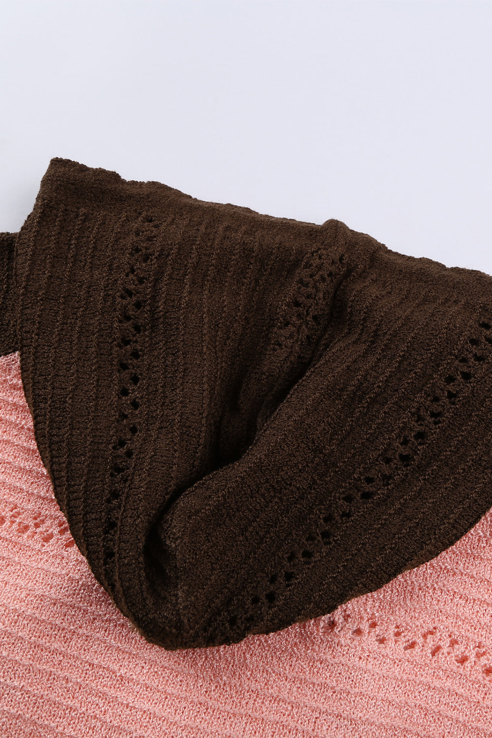 Women's Hoodie with Knitted Women's Brown Beach Bonfire