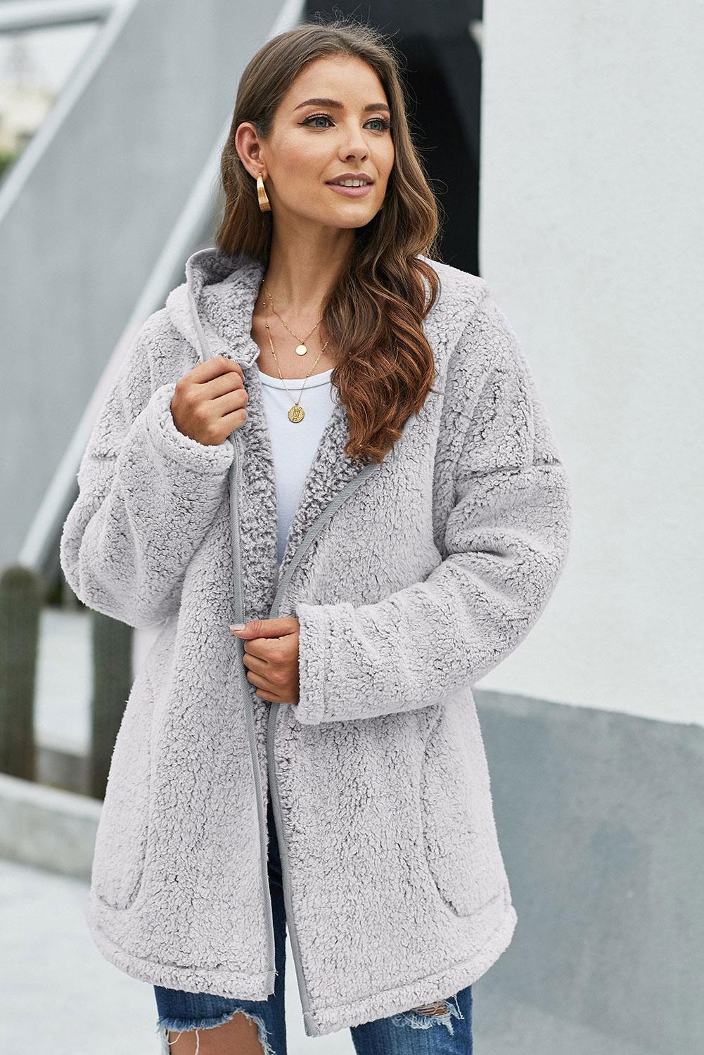 Women's Women's Winter Leave Them Waiting Light Gray Wubby Coat