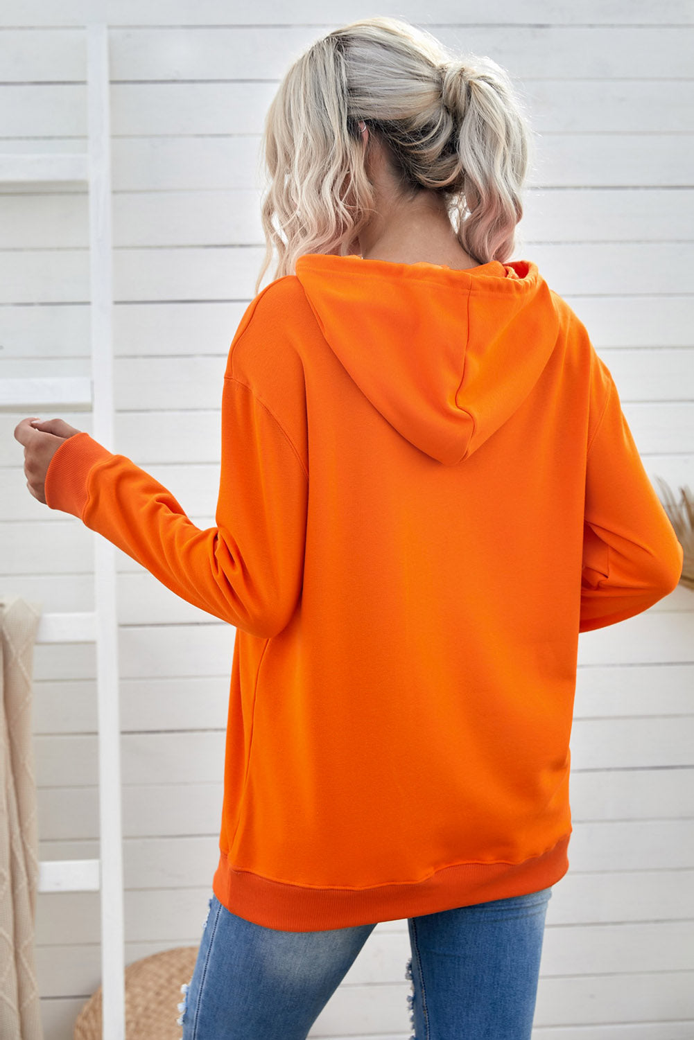 Women's Hoodie with Orange Oversized
