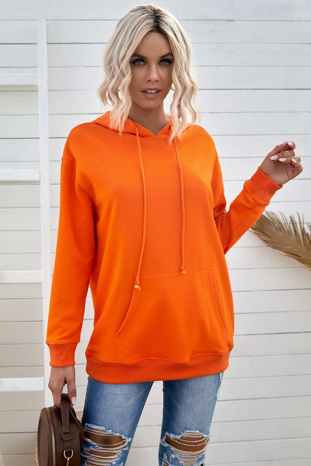 Women's Hoodie with Orange Oversized