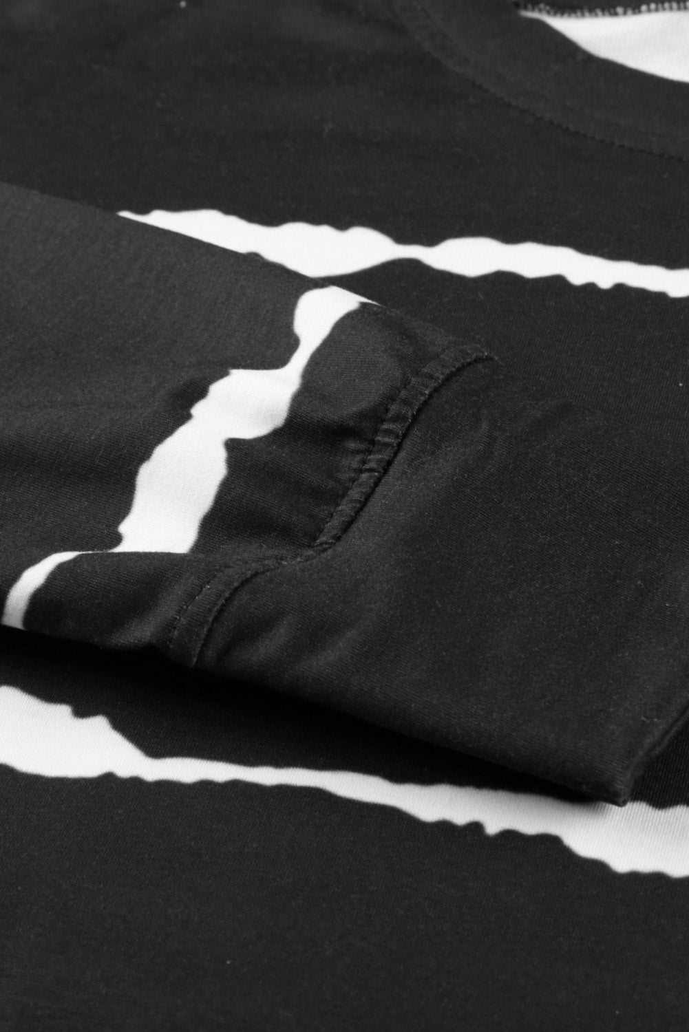 Women's Sweatshirt with Womens Tie-dye Stripes Black