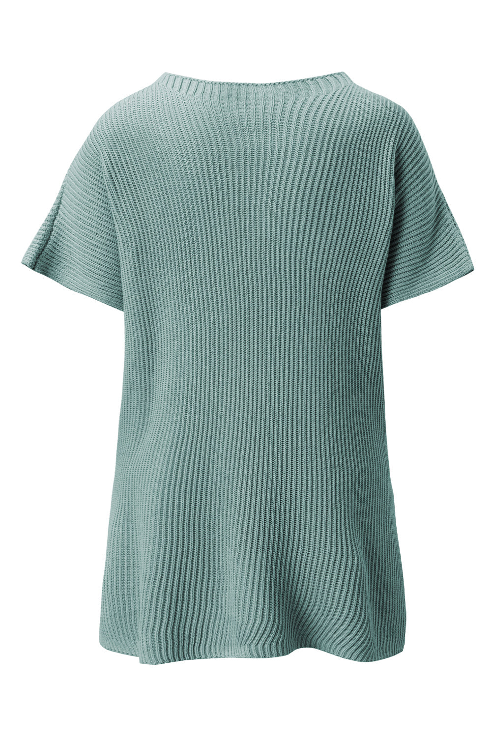 Slit Short-Sleeved Side Roomy Knit Top