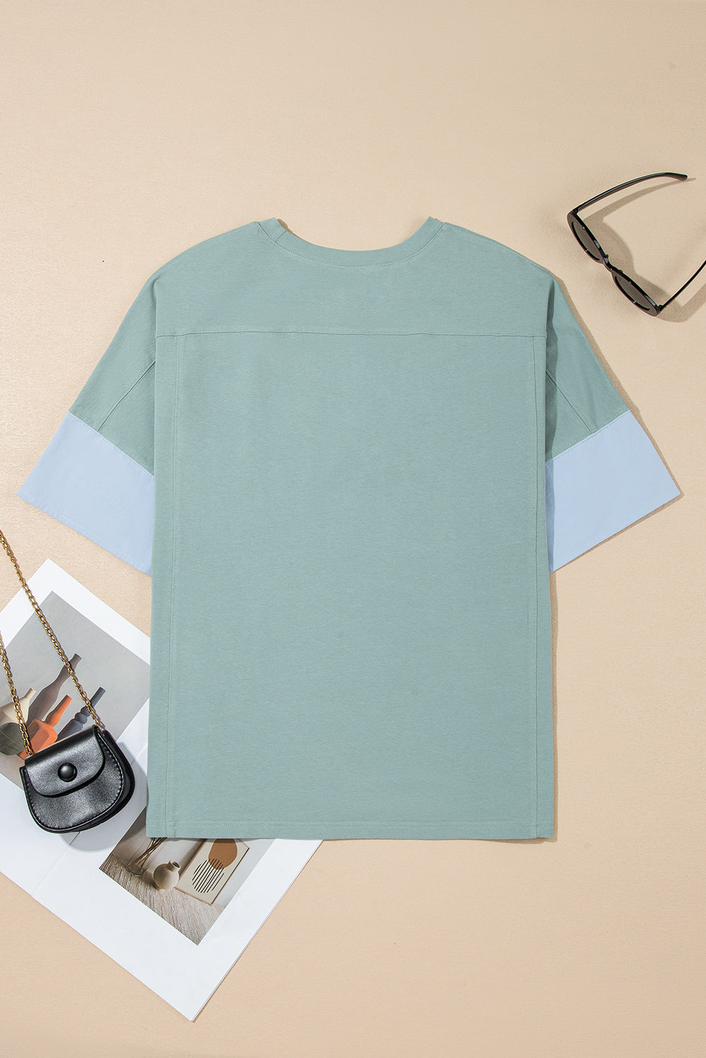 Frayed Patched Denim Star Oversize T Shirt