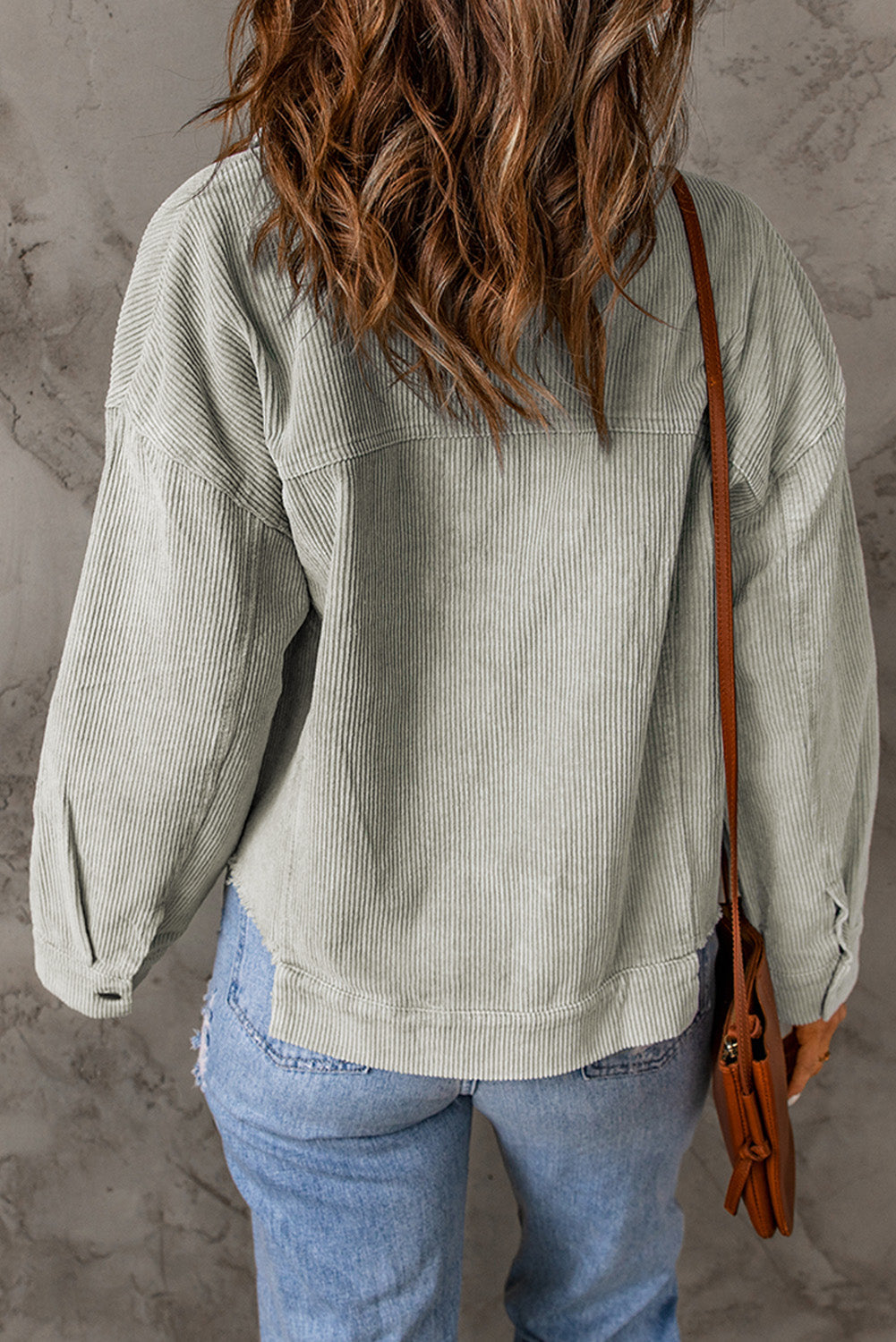 Women's Jacket with Raw-Edge Flap Cropped