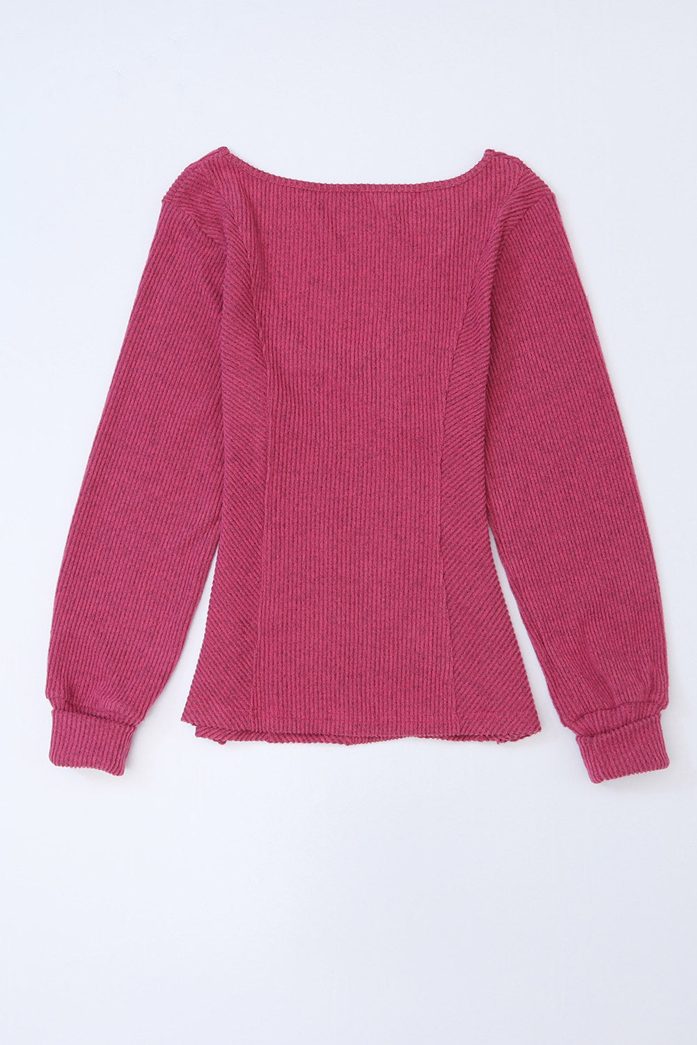 Women's Top with U Neck Textured Long-Sleeve