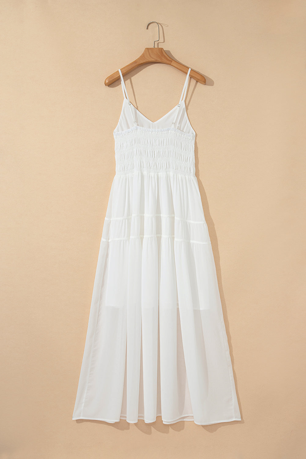 White Spaghetti Straps Elegant Long Dress