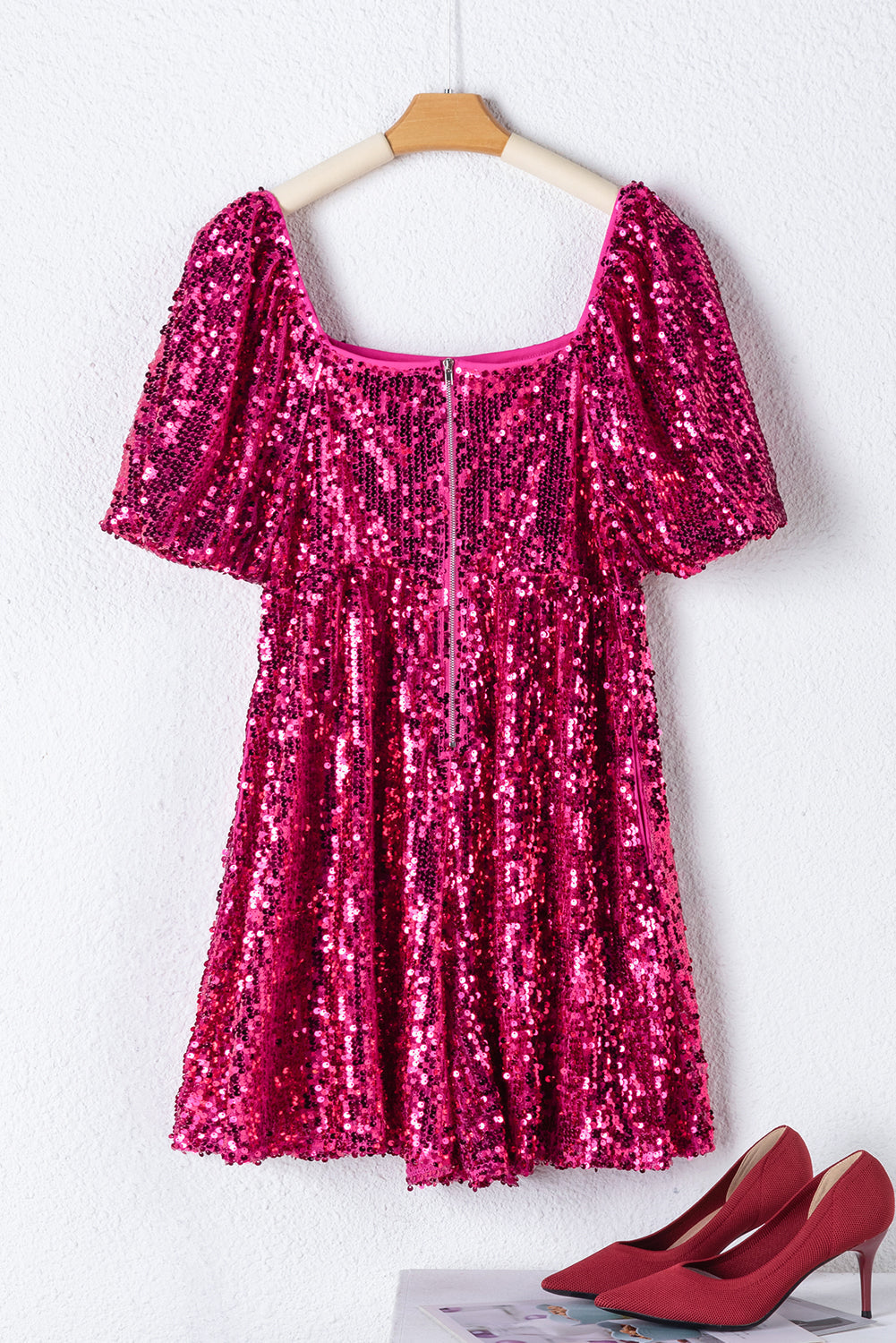 Women's Romper with Babydoll Short Balloon Sleeve