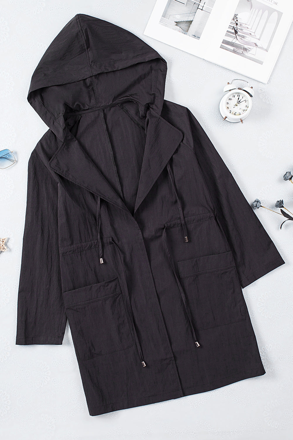 Women's Outerwear with Hooded Turndown Collar