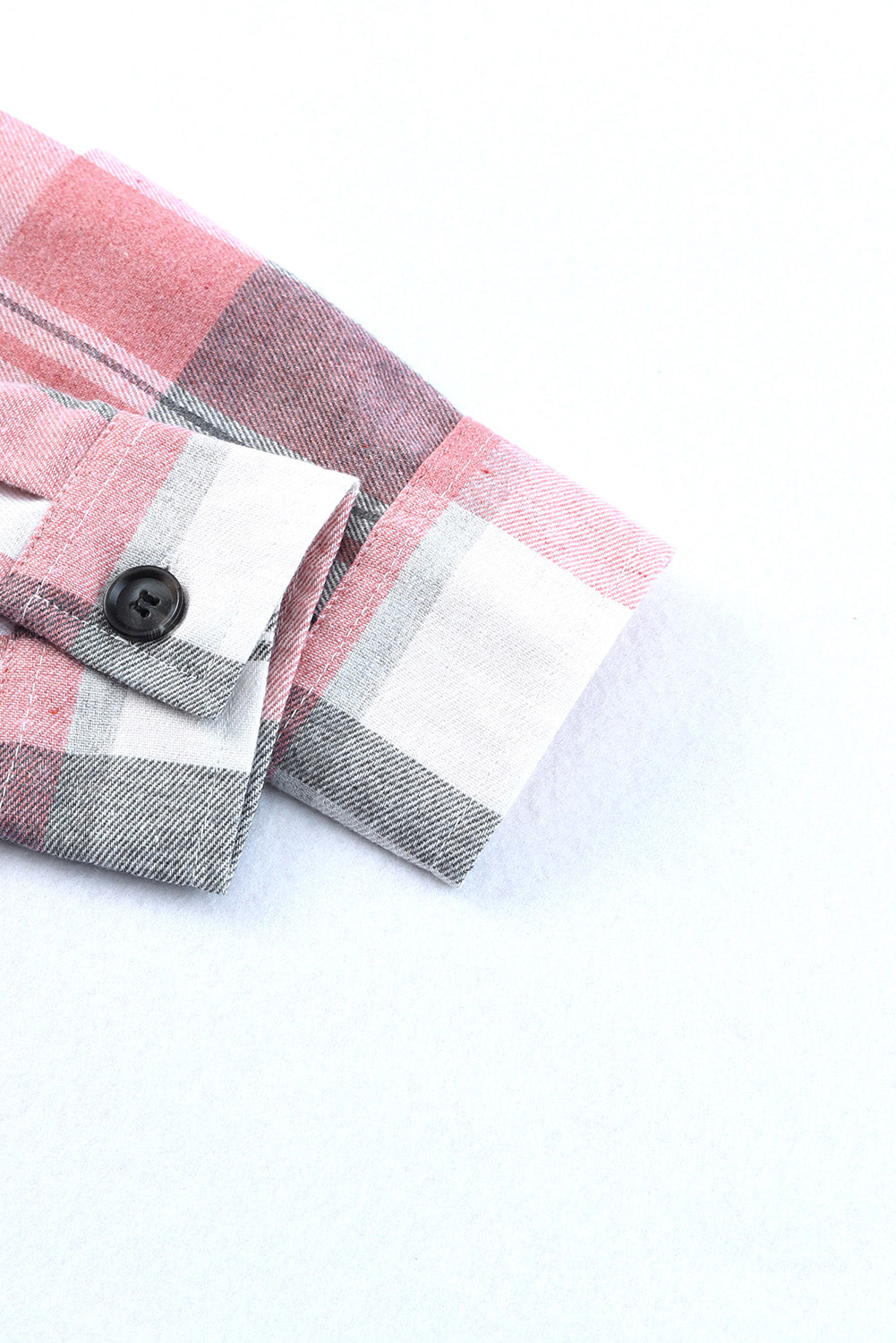 Women's Shacket with Pocket Shirt Plaid Button Up Patch