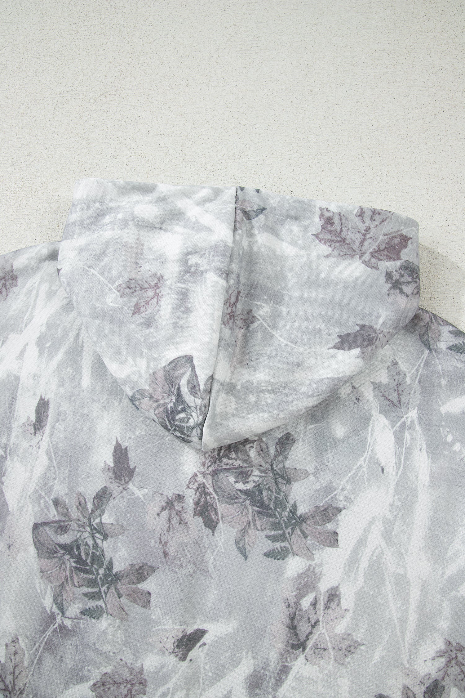 Print Camo Leaf Kangaroo Pocket Quarter Zip Hoodie