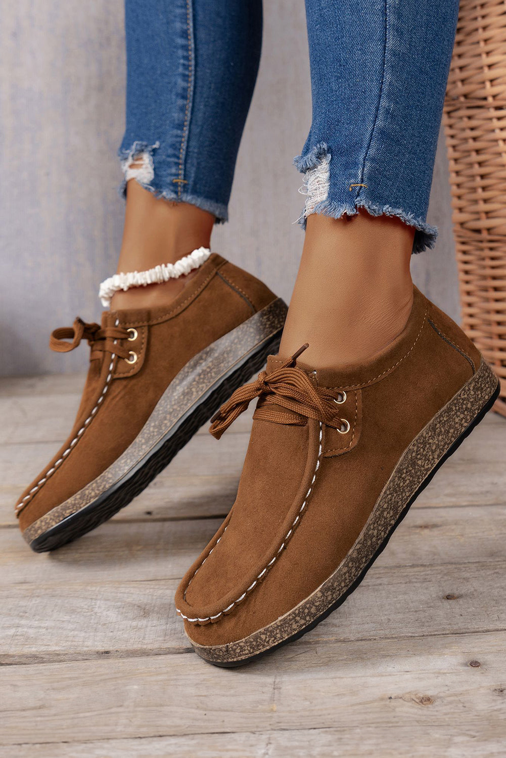 Thick Sole Lace-up Everyday Shoes