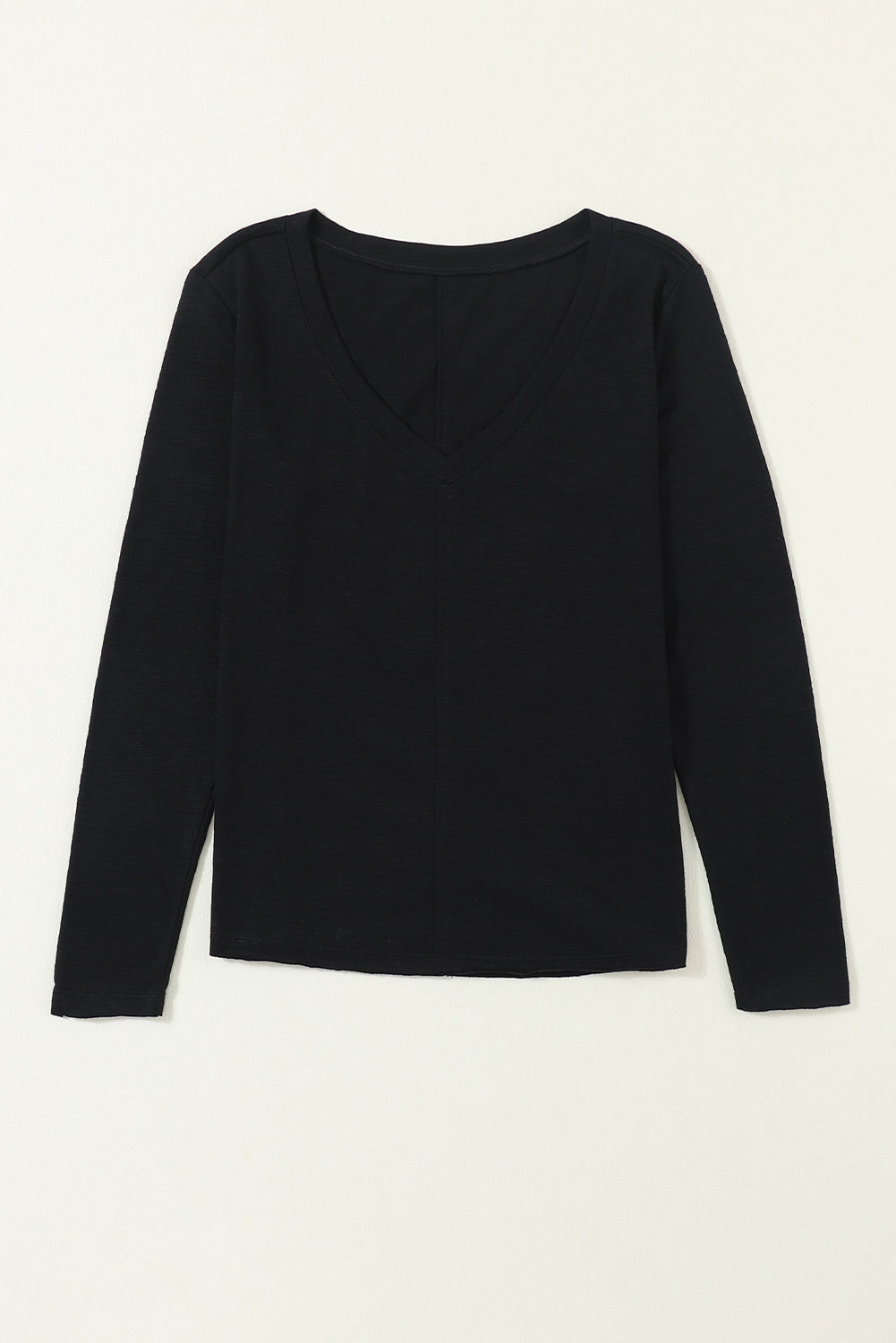 Women's Tee with V Neck Center Seam Long-Sleeve