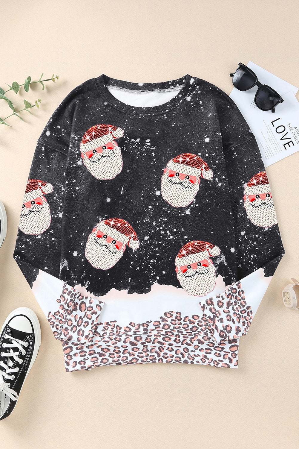 Graphic Sweatshirt for Women Santa Claus