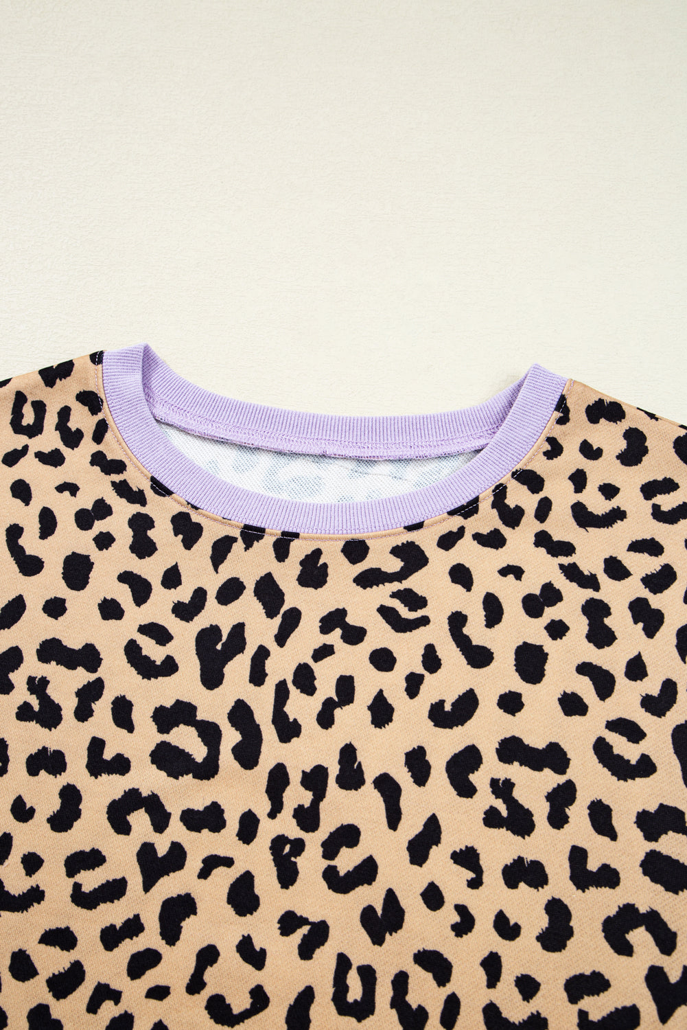 Leopard Colorblock Patchwork Everyday Sweatshirt with Slits