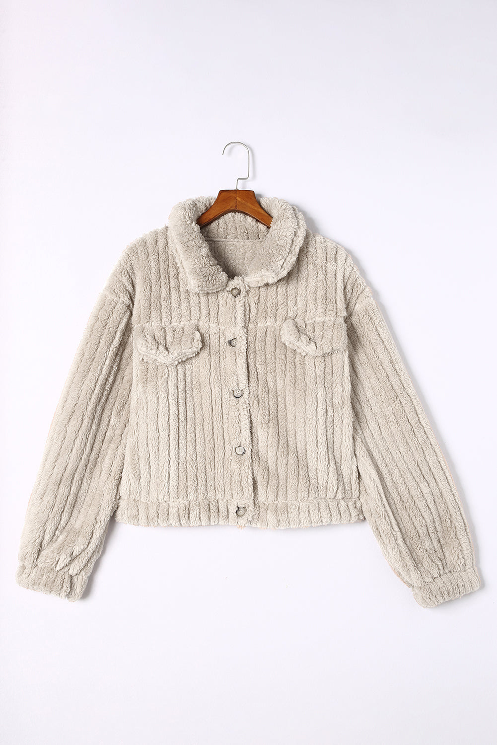 Women's Button Plush Fleece Jacket