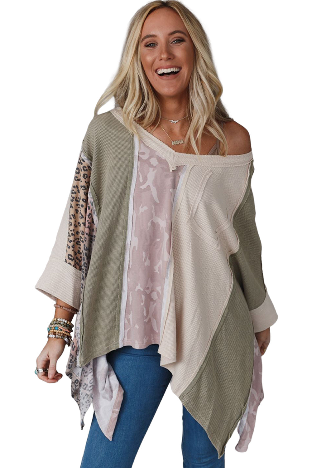 Women's Top Featuring Exposed Seam Oversized